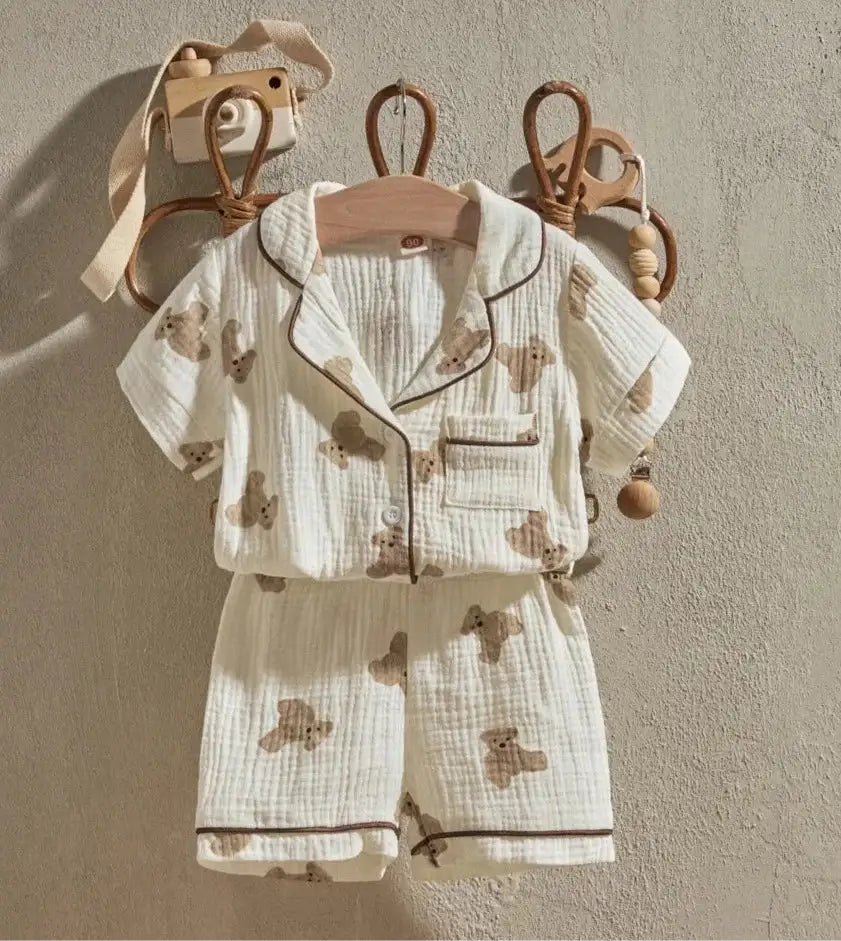 Bear Print Pajamas Set