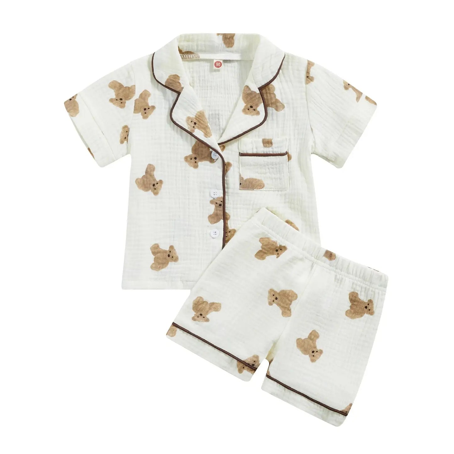 Bear Print Pajamas Set