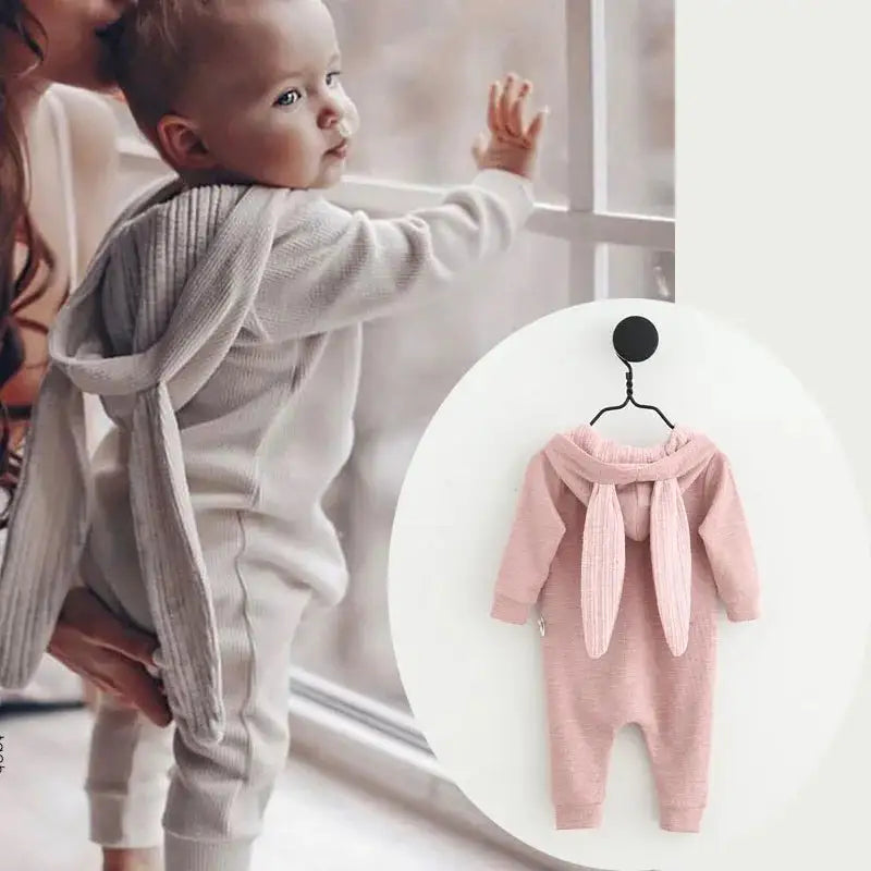 Rabbit Ear Hooded Baby Romper