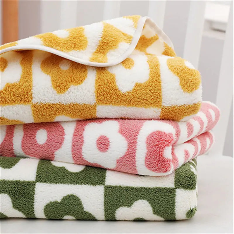 Plaid Flowers Microfiber Towel Bath Towels