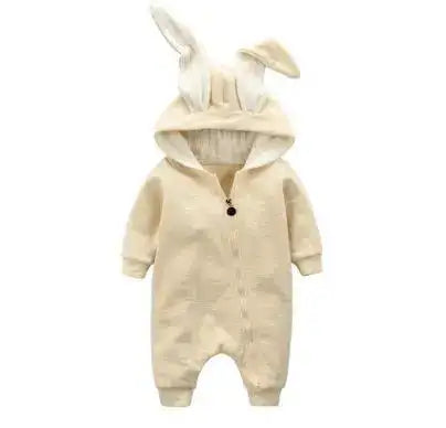 Rabbit Ear Hooded Baby Romper