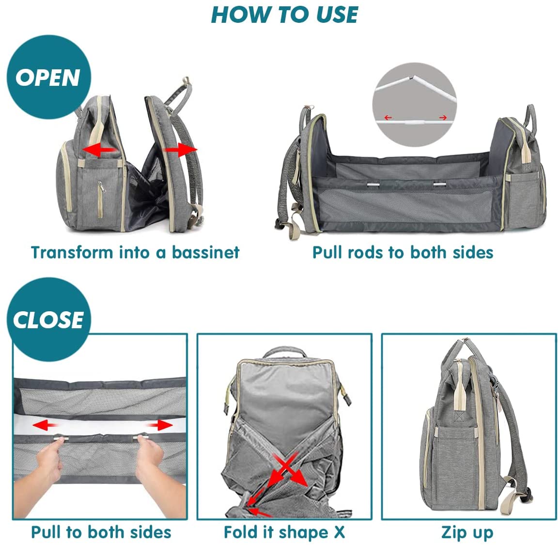 Portable Crib + Diaper Bag