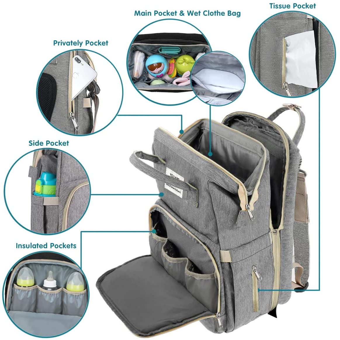 Portable Crib + Diaper Bag