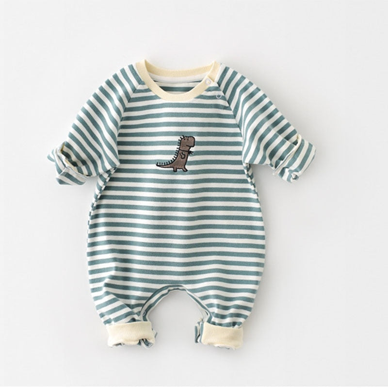 Dino Striped Rompers